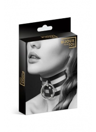 Чёрный тройной чокер с большим кольцом - Bijoux Pour Toi - купить с доставкой в Петрозаводске