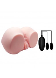 Телесный мастурбатор с двумя любовными тоннелями и вибрацией - Baile - в Петрозаводске купить с доставкой