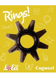 Чёрное эрекционное кольцо Rings Cogweel - Lola Games - в Петрозаводске купить с доставкой