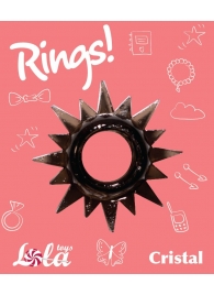 Чёрное эрекционное кольцо Rings Cristal - Lola Games - в Петрозаводске купить с доставкой