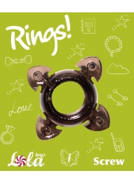 Чёрное эрекционное кольцо Rings Screw - Lola Games - в Петрозаводске купить с доставкой