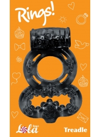 Чёрное эрекционное кольцо Rings Treadle с подхватом - Lola Games - в Петрозаводске купить с доставкой