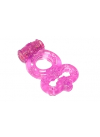 Розовое эрекционное кольцо Rings Treadle с подхватом - Lola Games - в Петрозаводске купить с доставкой