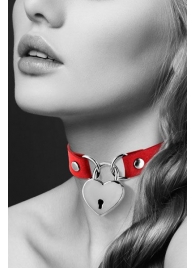 Красный чокер с замком в форме сердца - Bijoux Pour Toi - купить с доставкой в Петрозаводске