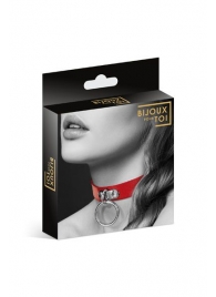 Красный узенький чокер с кольцом - Bijoux Pour Toi - купить с доставкой в Петрозаводске