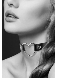 Чёрный чокер с кольцом в форме сердца - Bijoux Pour Toi - купить с доставкой в Петрозаводске