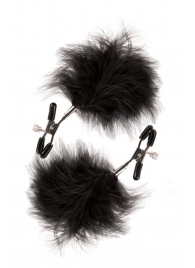 Зажимы для сосков с пухом FEATHERED NIPPLE CLAMPS - Blush Novelties - купить с доставкой в Петрозаводске