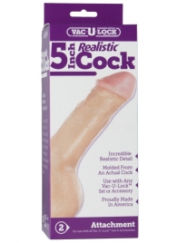 Насадка-реалистик для трусиков Vac-U-Lock 5  Realistic - 12,7 см. - Doc Johnson - купить с доставкой в Петрозаводске