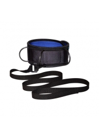 Чёрно-синий неопреновый ошейник с поводком - Sitabella - купить с доставкой в Петрозаводске
