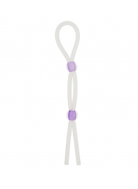 Прозрачное эрекционное кольцо-лассо SILICONE LASSO COCK RING DUAL BEADS - NMC - в Петрозаводске купить с доставкой