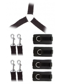 Комплект наручников и поножей LUXURIOUS BED RESTRAINT CUFF SET - Blush Novelties - купить с доставкой в Петрозаводске