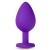 Фиолетовая анальная пробка Bling Plug Large с золотистым стразом - 9,5 см. - Blush Novelties - купить с доставкой в Петрозаводске
