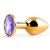 Золотистая анальная пробка с фиолетовым стразом - 7,2 см. - Anal Jewelry Plug - купить с доставкой в Петрозаводске