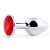 Серебристая анальная пробка с красным стразом - 7,2 см. - Anal Jewelry Plug - купить с доставкой в Петрозаводске