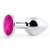 Серебристая анальная пробка с малиновым кристаллом - 7,2 см. - Anal Jewelry Plug - купить с доставкой в Петрозаводске