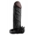 Чёрная вибронасадка с кольцом Vibrating Real Feel 2 Extension - 16 см. - Pipedream - в Петрозаводске купить с доставкой