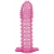 Гелевая розовая насадка с шипами - 12 см. - Toyfa Basic - в Петрозаводске купить с доставкой