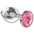Большая серебристая анальная пробка Diamond Pink Sparkle Large с розовым кристаллом - 8 см. - Lola Games - купить с доставкой в Петрозаводске