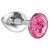 Малая серебристая анальная пробка Diamond Pink Sparkle Small с розовым кристаллом - 7 см. - Lola Games - купить с доставкой в Петрозаводске