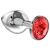 Большая серебристая анальная пробка Diamond Red Sparkle Large с красным кристаллом - 8 см. - Lola Games - купить с доставкой в Петрозаводске