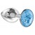Малая серебристая анальная пробка Diamond Light blue Sparkle Small с голубым кристаллом - 7 см. - Lola Games - купить с доставкой в Петрозаводске