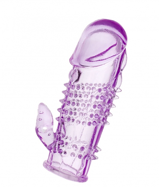 Фиолетовая насадка с коготком и шипами - 13 см. - Toyfa Basic - в Петрозаводске купить с доставкой