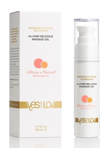Универсальный массажный гель-смазка Allover Delicious Massage Gel с ароматом персика и аброкоса - 50 мл. - YESforLOV - купить с доставкой в Петрозаводске