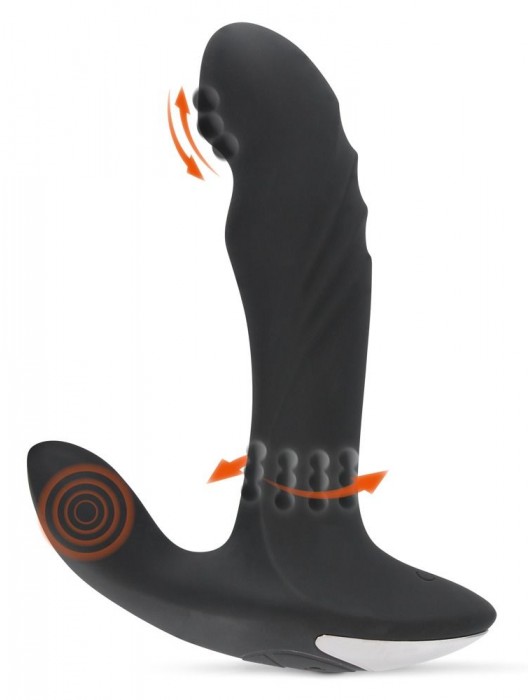 Черный вибромассажер простаты с функцией римминга Plug with Perineum Stimulator - 16,6 см. - Orion - в Петрозаводске купить с доставкой