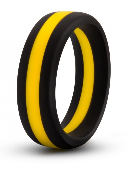 Черно-желтое силиконовое эрекционное кольцо Silicone Go Pro Cock Ring - Blush Novelties - в Петрозаводске купить с доставкой