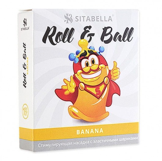 Стимулирующий презерватив-насадка Roll   Ball Banana - Sitabella - купить с доставкой в Петрозаводске