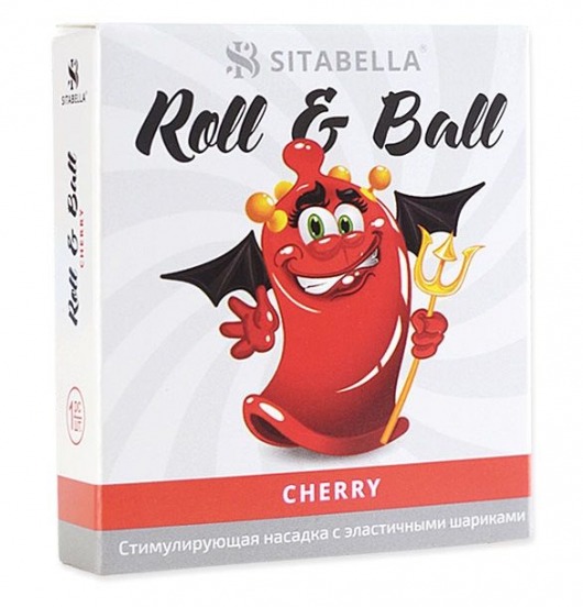 Стимулирующий презерватив-насадка Roll   Ball Cherry - Sitabella - купить с доставкой в Петрозаводске
