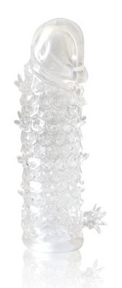 Закрытая прозрачная рельефная насадка Crystal sleeve - 13 см. - Erowoman-Eroman - в Петрозаводске купить с доставкой