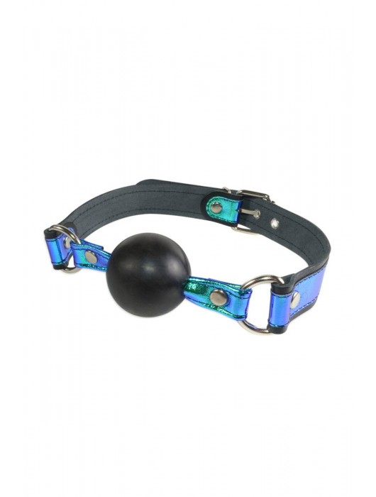 Кляп-шарик на чёрно-синих ремешках - Sitabella - купить с доставкой в Петрозаводске