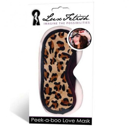 Леопардовая маска на глаза Peek-a-Boo - Lux Fetish - купить с доставкой в Петрозаводске
