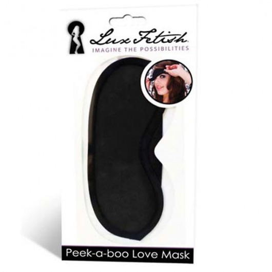 Черная маска на глаза Peek-a-Boo - Lux Fetish - купить с доставкой в Петрозаводске
