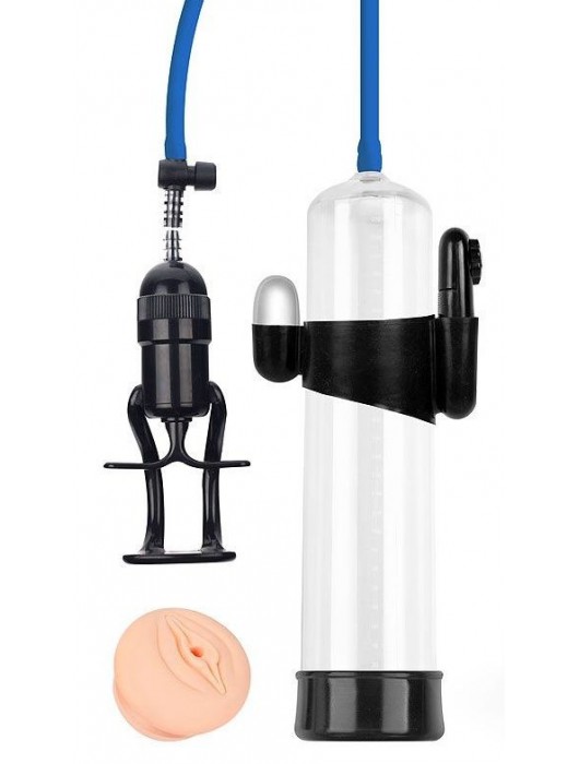 Прозрачная вакуумная вибропомпа Sex Expert с насадкой-вагиной - Sex Expert - в Петрозаводске купить с доставкой