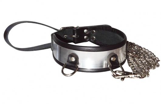 Стильный ошейник с металлическим блеском и поводком - Sitabella - купить с доставкой в Петрозаводске