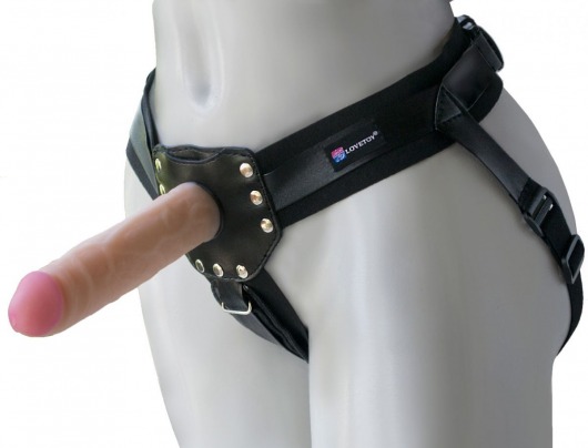 Черный пояс-трусики с двумя насадками  Экзотик-Linda  - 15,5 и 10,5 см. - LOVETOY (А-Полимер) - купить с доставкой в Петрозаводске