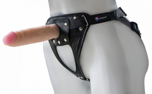 Черный пояс-трусики с насадкой  Soft-Принц  - 17 см. - LOVETOY (А-Полимер) - купить с доставкой в Петрозаводске