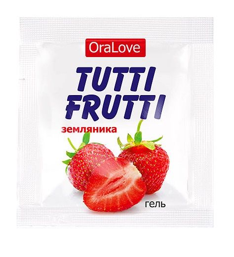Пробник гель-смазки Tutti-frutti с земляничным вкусом - 4 гр. - Биоритм - купить с доставкой в Петрозаводске