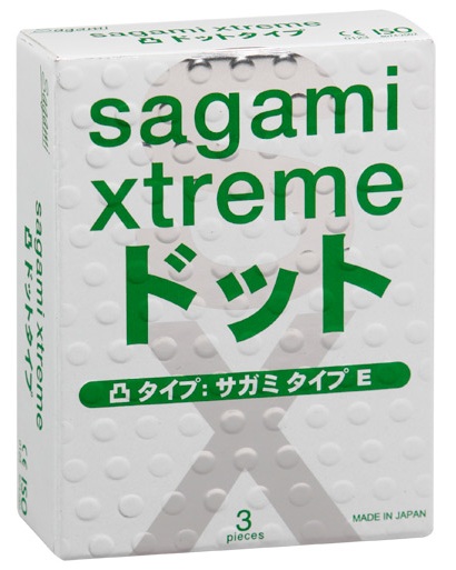 Презервативы Sagami Xtreme SUPER DOTS с точками - 3 шт. - Sagami - купить с доставкой в Петрозаводске