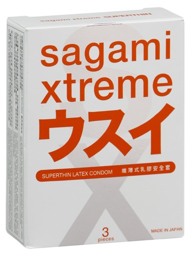Ультратонкие презервативы Sagami Xtreme SUPERTHIN - 3 шт. - Sagami - купить с доставкой в Петрозаводске