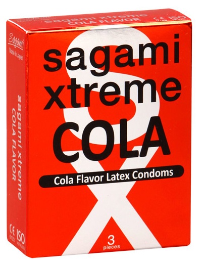Ароматизированные презервативы Sagami Xtreme COLA - 3 шт. - Sagami - купить с доставкой в Петрозаводске
