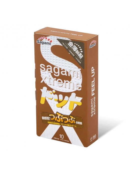 Презервативы Sagami Xtreme FEEL UP с точечной текстурой и линиями прилегания - 10 шт. - Sagami - купить с доставкой в Петрозаводске