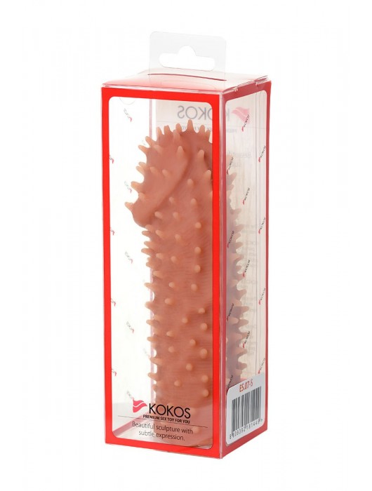 Телесная реалистичная насадка KOKOS Extreme Sleeve 07 с дополнительной стимуляцией - 12,7 см. - KOKOS - в Петрозаводске купить с доставкой