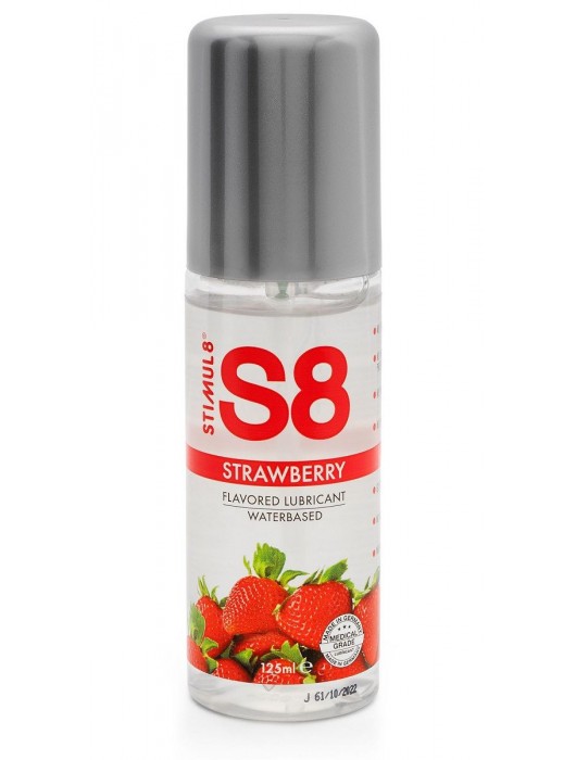 Смазка на водной основе S8 Flavored Lube со вкусом клубники - 125 мл. - Stimul8 - купить с доставкой в Петрозаводске