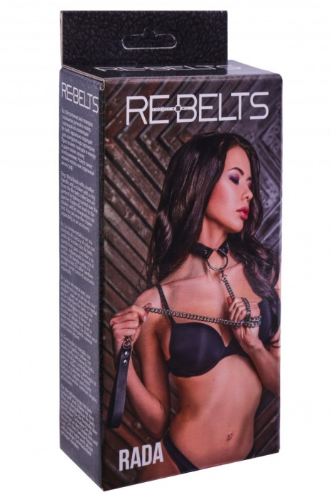 Черный поводок и чокер с кольцом Rada - Rebelts - купить с доставкой в Петрозаводске