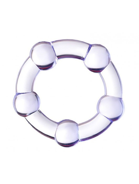 Фиолетовое эрекционное кольцо на пенис с бусинами - Штучки-дрючки - в Петрозаводске купить с доставкой