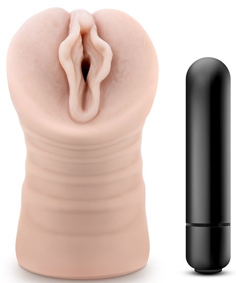 Телесный мастурбатор-вагина с вибропулей Ashley - Blush Novelties - в Петрозаводске купить с доставкой