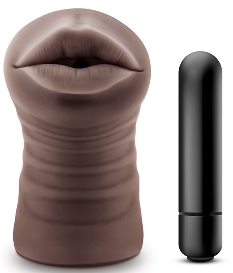 Коричневый мастурбатор-ротик Heather - Blush Novelties - в Петрозаводске купить с доставкой